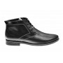 Ghete barbati casual, elegante din piele naturala imblanite, negru - PHBONDN